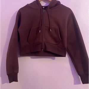 Crop zip up hoodie